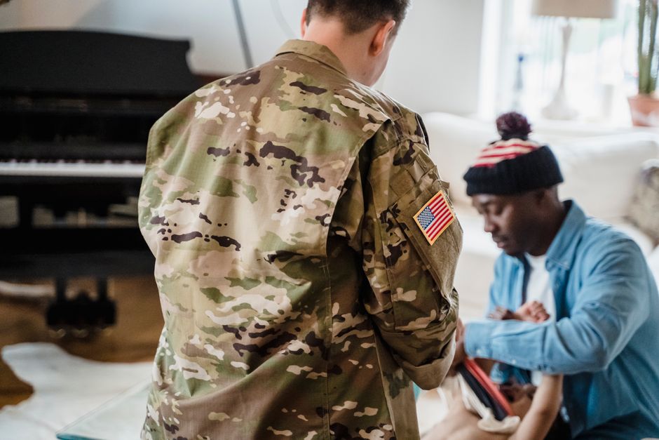 VA home loan rates benefit this service member reuniting with family at home, the household the best VA home loan rates are meant to reward for military service